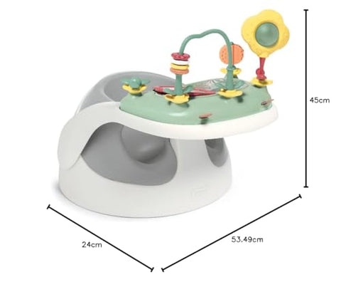 Mamas & Papas Baby Snug Seat and Activity Tray with Adjustable Features, Supportive, Stable and Easy Clean Design, Pebble Grey