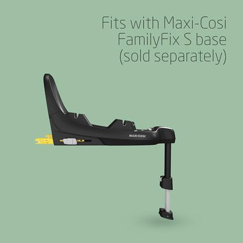 Maxi-Cosi Pebble S i-SIze, Baby Car Seat, 0 - 15 Months, 0 - 13 kg, 40 - 83 cm, Lightweight Car Seat Newborn, Click & Go Installation, G-CELL Side Impact Protection, Baby-Hugg Inlay, Tonal Black