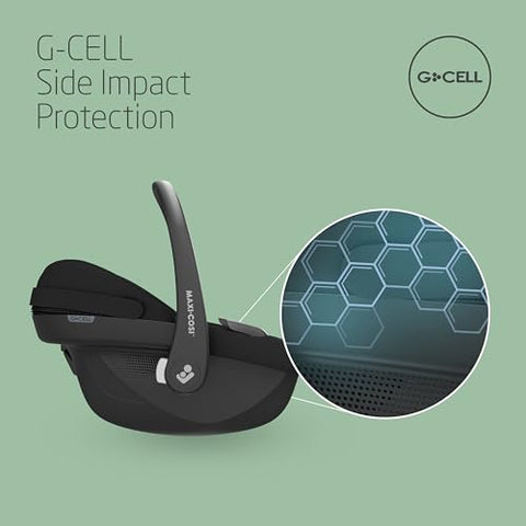 Maxi-Cosi Pebble S i-SIze, Baby Car Seat, 0 - 15 Months, 0 - 13 kg, 40 - 83 cm, Lightweight Car Seat Newborn, Click & Go Installation, G-CELL Side Impact Protection, Baby-Hugg Inlay, Tonal Black