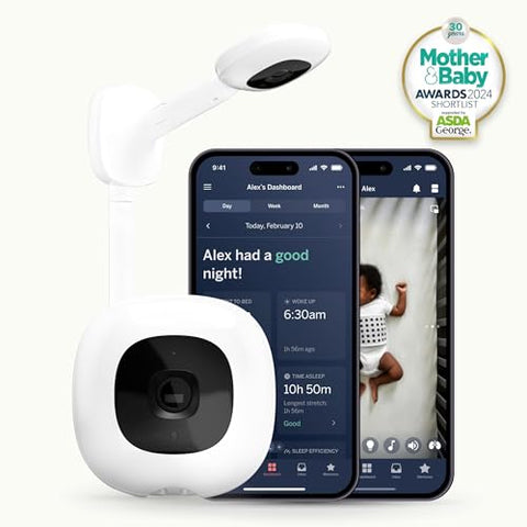 Nanit Pro Smart Baby Monitor And 2nd Gen Floor Stand - 1080P Wi-Fi Video And Sound Camera, Sleep Coach and Breathing Motion Tracker, 2-Way Audio, Real-Time Sleep Analytics