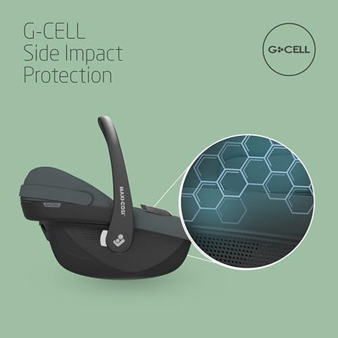 Maxi-Cosi Pebble S i-SIze, Baby Car Seat, 0 - 15 Months, 0 - 13 kg, 40 - 83 cm, Lightweight Car Seat Newborn, Click & Go Installation, G-CELL Side Impact Protection, Baby-Hugg Inlay, Tonal Black