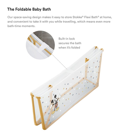 Stokke Flexi Bath, Mickey Celebration - Foldable Baby Bath - Lightweight, Durable & Easy to Store - Convenient to Use at Home or When Travelling - Best for Newborns & Babies