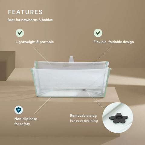 Stokke Flexi Bath, Mickey Celebration - Foldable Baby Bath - Lightweight, Durable & Easy to Store - Convenient to Use at Home or When Travelling - Best for Newborns & Babies