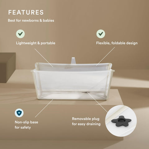 Stokke Flexi Bath, Mickey Celebration - Foldable Baby Bath - Lightweight, Durable & Easy to Store - Convenient to Use at Home or When Travelling - Best for Newborns & Babies