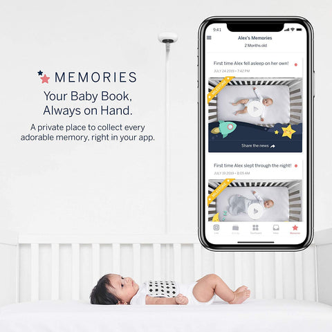 Nanit Pro Smart Baby Monitor And 2nd Gen Floor Stand - 1080P Wi-Fi Video And Sound Camera, Sleep Coach and Breathing Motion Tracker, 2-Way Audio, Real-Time Sleep Analytics