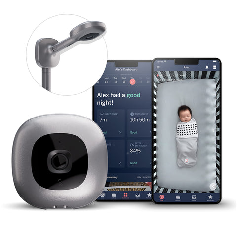 Nanit Pro Smart Baby Monitor And 2nd Gen Floor Stand - 1080P Wi-Fi Video And Sound Camera, Sleep Coach and Breathing Motion Tracker, 2-Way Audio, Real-Time Sleep Analytics