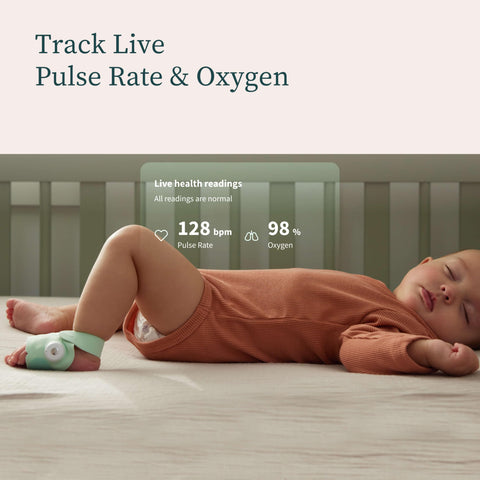 Owlet Dream Sock® - Smart Baby Monitor - Track Live Pulse (Heart) Rate, Oxygen in Infants - Mint