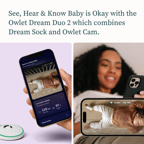 Owlet Dream Sock® - Smart Baby Monitor - Track Live Pulse (Heart) Rate, Oxygen in Infants - Mint