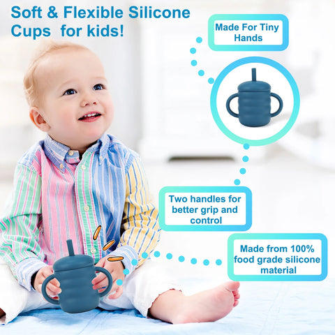 Baby Silicone Straw Thread Cup