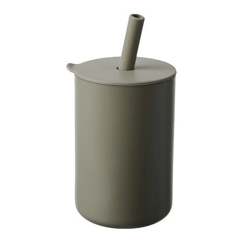 150ml Silicone Straw Cup Khaki