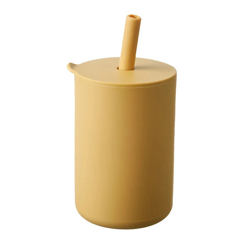 150ml Silicone Straw Cup Mustard