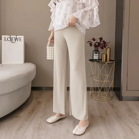 Loose Fit Maternity Trousers Beige