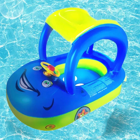 Inflatable Swimming Ring for Kids Blue Car