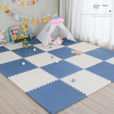 Baby Puzzle Soft Play Mats White and Blue