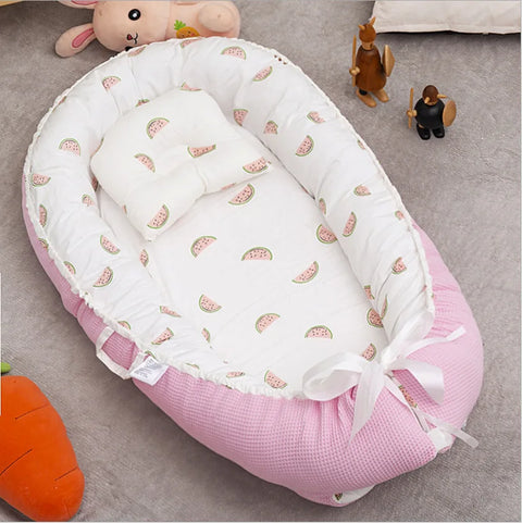 Soft Sleeping Nest Bed For Baby Pink