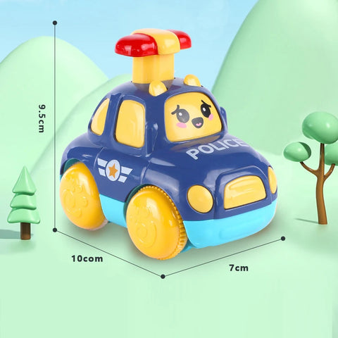 Press and Go Baby Cartoon Toy Car Blue