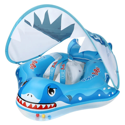 Inflatable Shark Shape Swimming Ring for Kids