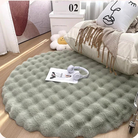 Nordic Round Carpet for Bedroom/Nursery Green