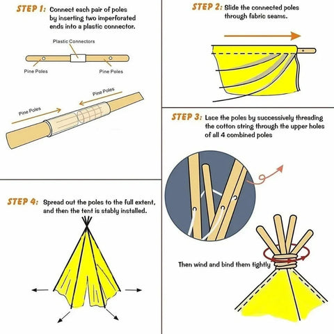 Portable Children Play Teepee Tent