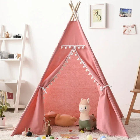 Portable Children Play Teepee Tent Pink