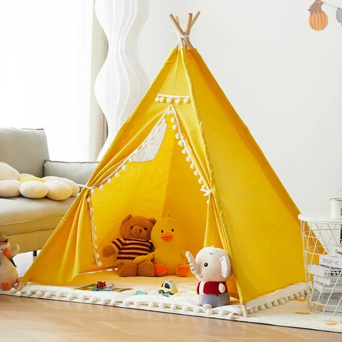 Portable Children Play Teepee Tent Yellow