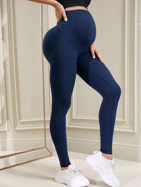 Women's Maternity Leggings - Over The Belly Full-Length Leggings