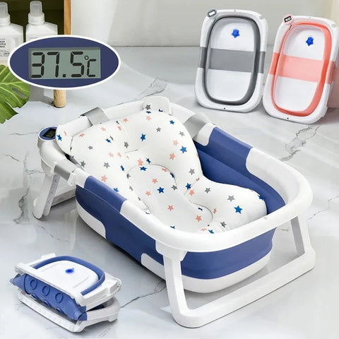 Portable Foldable Baby Bathtub with Thermometer