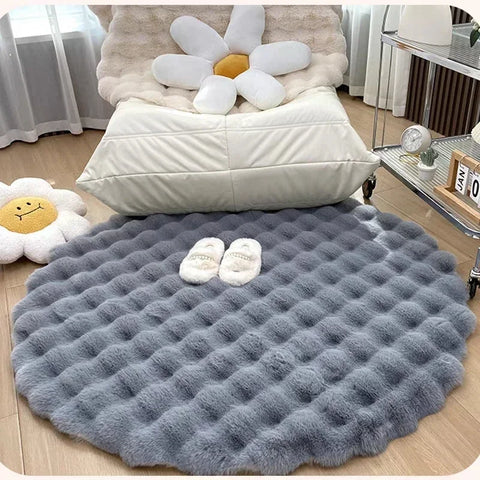 Nordic Round Carpet for Bedroom/Nursery Grey