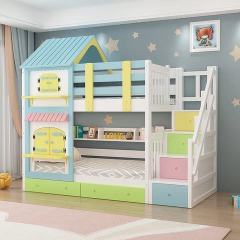 Double Wooden Kids Bunk Bed