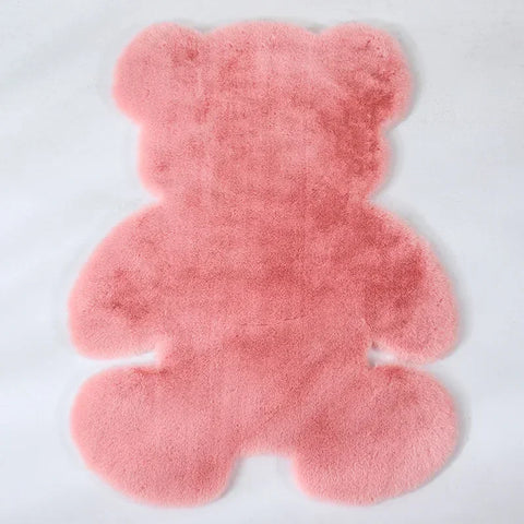 Bear Shape Rug for Children Room Pink