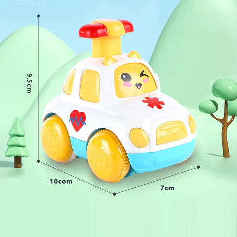 Press and Go Baby Cartoon Toy Car White