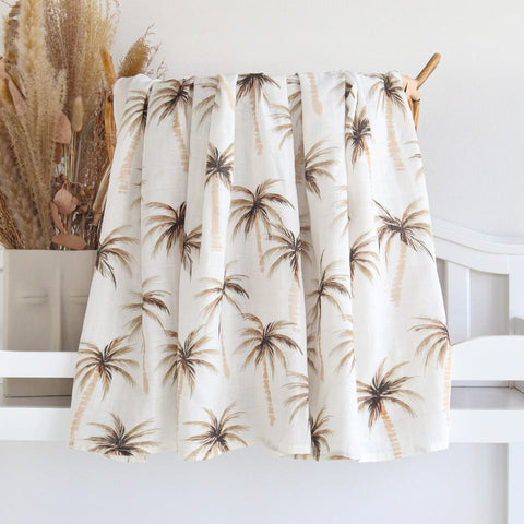 Organic Bamboo Cotton Patterned Baby Muslin/Blankets Leaf