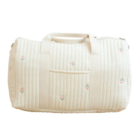 Large Quilted Maternity/Nappy Bag for Mum and Baby Tulips