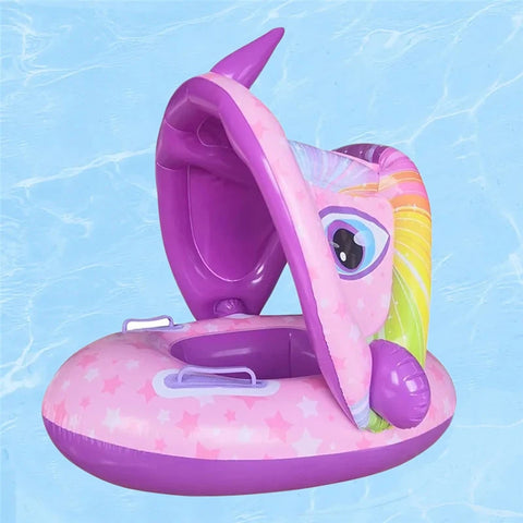 Inflatable Swimming Ring for Kids Purple Pink Unicorn