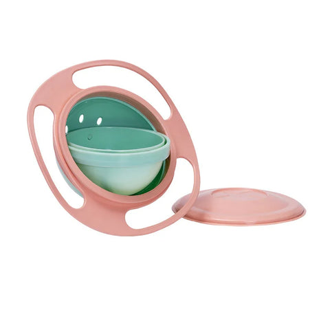 360-Degree Rotating Baby Bowl pink