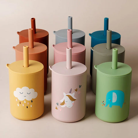 Silicone Baby Feeding Straw Cup