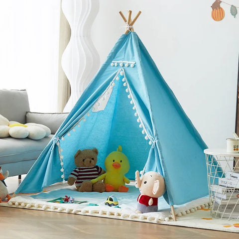 Portable Children Play Teepee Tent Blue