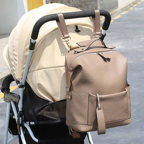 Multi-Functional Leather Diaper Bag