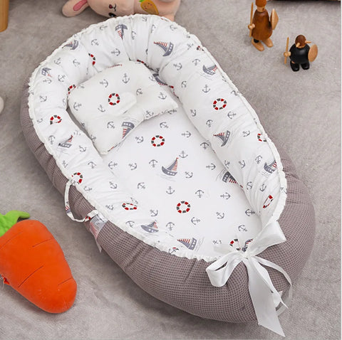 Soft Sleeping Nest Bed For Baby Grey 1