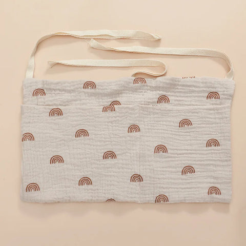 Baby Crib Storage Bag Gray rainbow