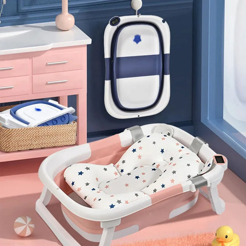 Portable Foldable Baby Bathtub with Thermometer