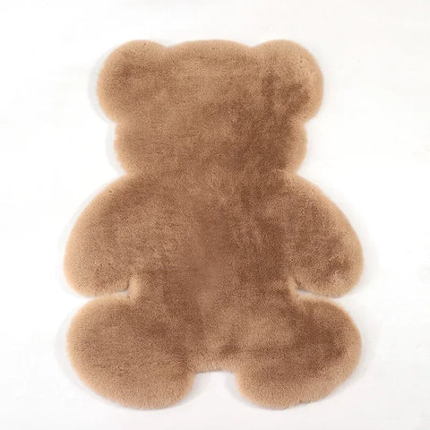 Bear Shape Rug for Children Room Brown