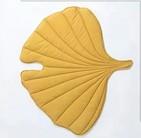Nordic Leaf Baby Play Mat | Soft Crawling Blanket Yellow