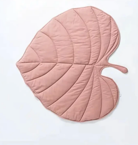 Nordic Leaf Baby Play Mat | Soft Crawling Blanket Pink