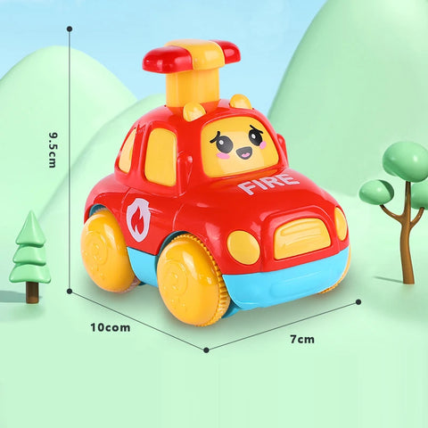 Press and Go Baby Cartoon Toy Car Red