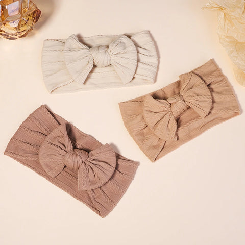 3Pcs Cable Knit Baby Headbands