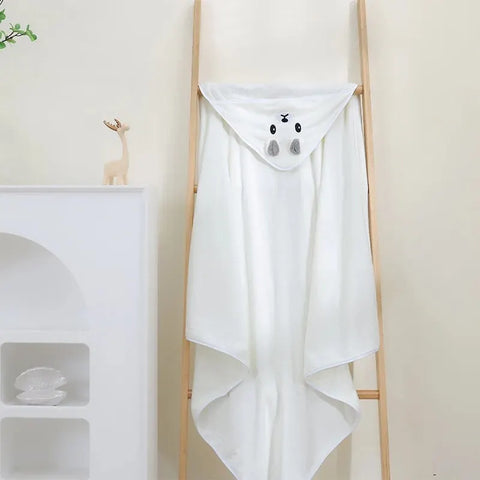 Baby Hooded Soft Bath Towel Onesize White