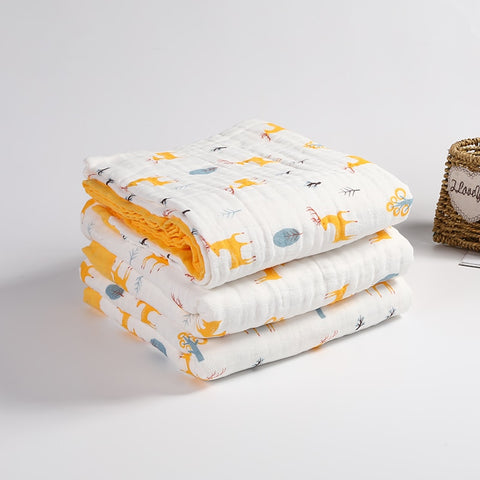 6-Layered Cotton Style Baby Muslin | Baby Blankets White