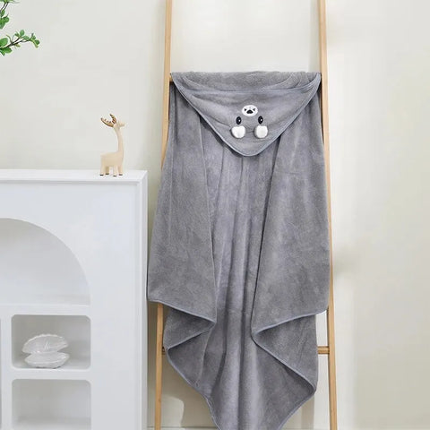 Baby Hooded Soft Bath Towel Onesize Grey