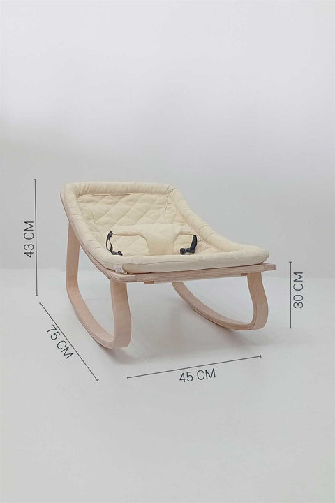 Natural Wooden Rocking Baby Bed/chair | 0-36 Months Default Title